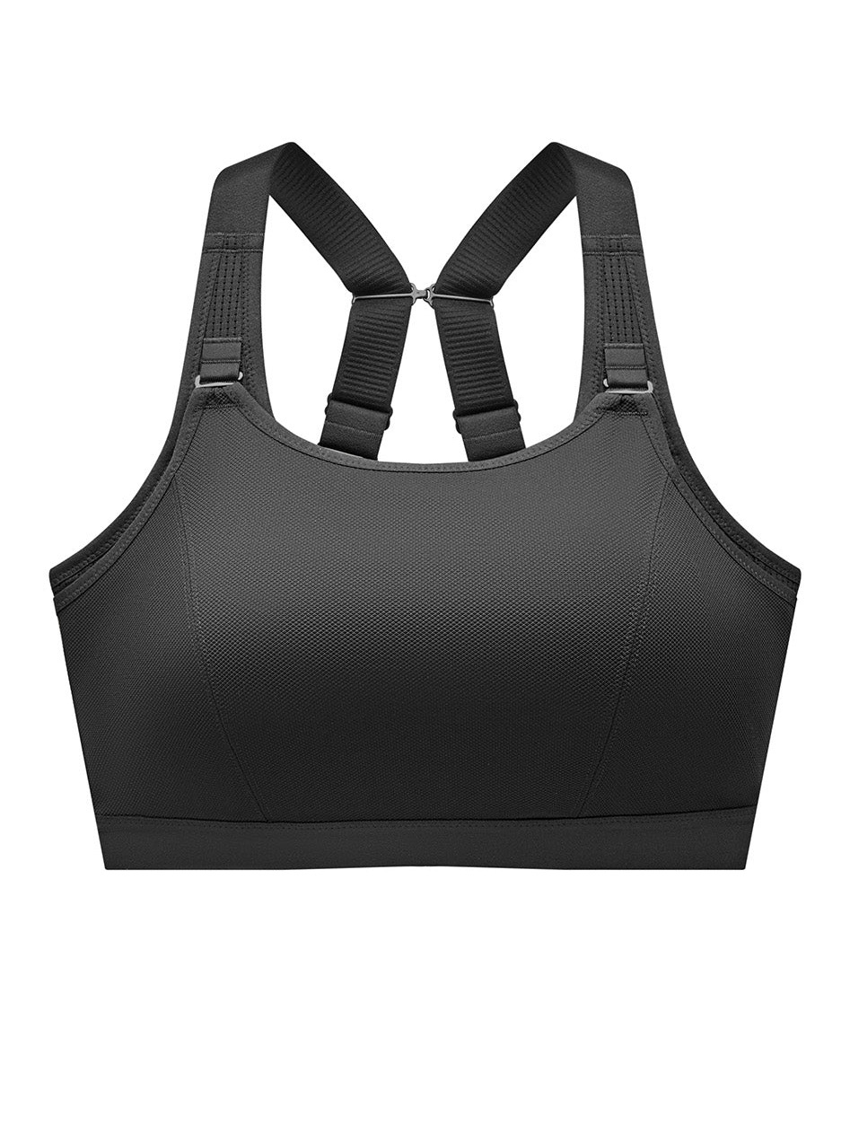 Supportive Black Sports Bra With Adjustable Racerback